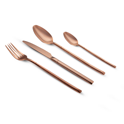 Beram Copper Craft 304 Stainless Steel Cutlery Set of 4 Pieces