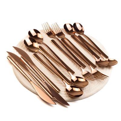 Beram Dazzle Dine in Copper 304 Stainless Steel Cutlery Set of 16 Pieces