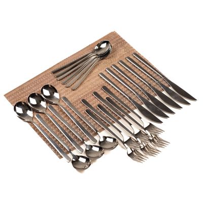 Beram Dazzle Dine in Silver 304 Stainless Steel Cutlery Set of 24 Pieces