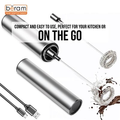 Beram Electric Handheld Milk Frother with 3 Whisks
