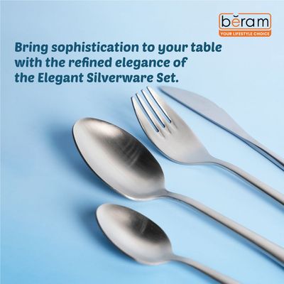 Beram Elegant Silverware 304 Stainless Steel Cutlery Set of 24 Pieces