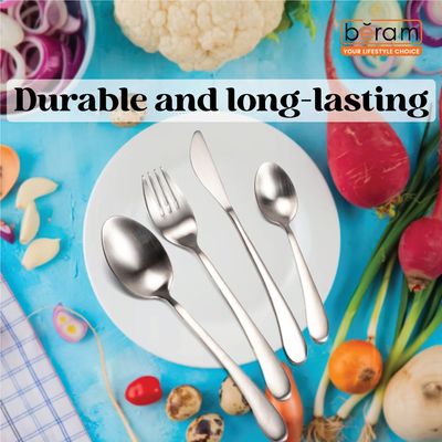 Beram Elegant Silverware 304 Stainless Steel Cutlery Set of 24 Pieces