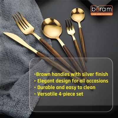 Beram Golden Timber Dark Brown Cutlery Set