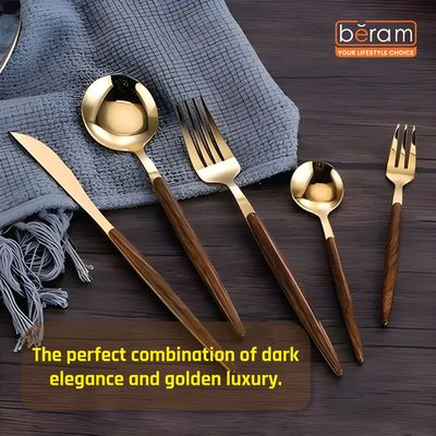Beram Golden Timber Dark Brown Cutlery Set