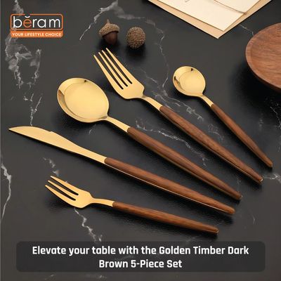 Beram Golden Timber Light Brown Cutlery Set