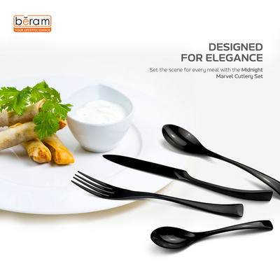 Beram Midnight Marvel Cutlery Set of 16 Pieces
