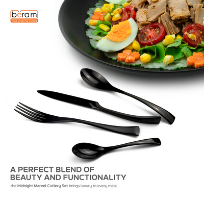 Beram Midnight Marvel Cutlery Set of 16 Pieces