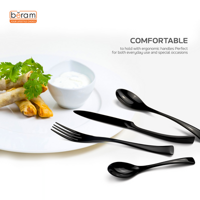 Beram Midnight Marvel Cutlery Set of 24 Pieces