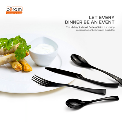 Beram Midnight Marvel Cutlery Set of 4 Pieces