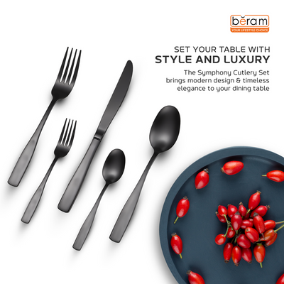 Beram Midnight Meal Cutlery Set of 20 Pieces