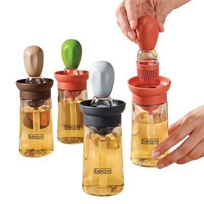 Beram Oil Glass Dispenser with Barbecue Brush Set of 4