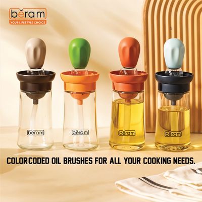 Beram Oil Glass Dispenser with Barbecue Brush Set of 4