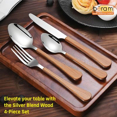 Beram Silver Blended Wood Cutlery Set