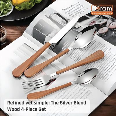 Beram Silver Blended Wood Cutlery Set