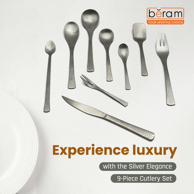 Beram Silver Elegance Cutlery Set of 9 Pieces
