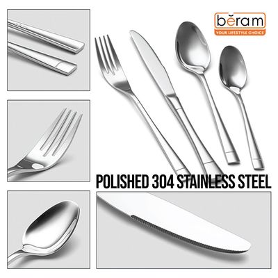 Beram Silver Savour 304 Stainless Steel Cutlery Set of 16 Pieces