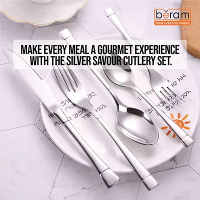 Beram Silver Savour 304 Stainless Steel Cutlery Set of 24 Pieces