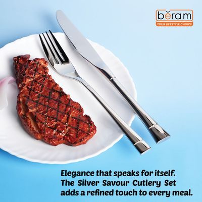 Beram Silver Savour 304 Stainless Steel Cutlery Set of 4 Pieces