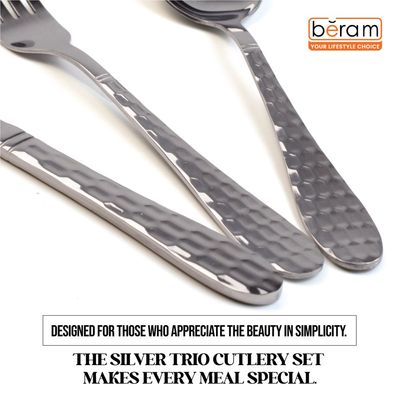 Beram Silver Trio Cutlery Set of 18 Pieces