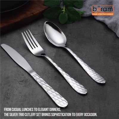 Beram Silver Trio Cutlery Set of 18 Pieces
