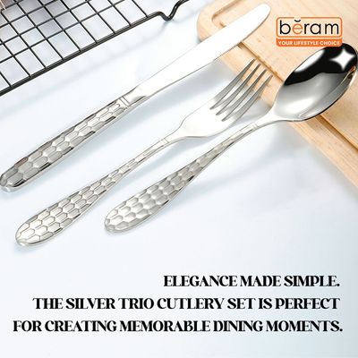 Beram Silver Trio Cutlery Set of 3 Pieces