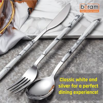 Beram Silverware Ensemble Marble Cutlery Set