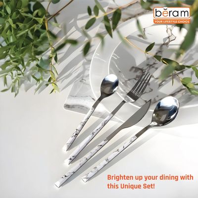 Beram Silverware Ensemble Marble Cutlery Set