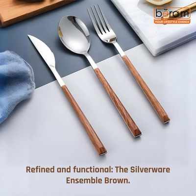 Beram Silverware Ensemble Wooden Cutlery Set
