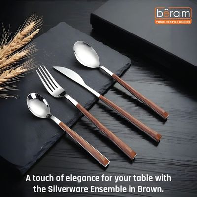 Beram Silverware Ensemble Wooden Cutlery Set