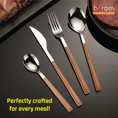 Beram Silverware Ensemble Wooden Cutlery Set