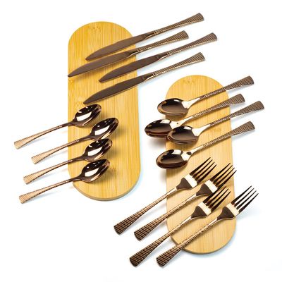 Beram Sparkling Mermaid Copper 304 Stainless Steel Cutlery Set of 16 Pieces