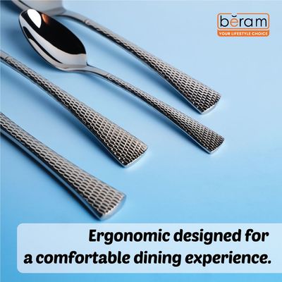 Beram Sparkling Mermaid Silver 304 Stainless Steel Cutlery Set of 24 Pieces