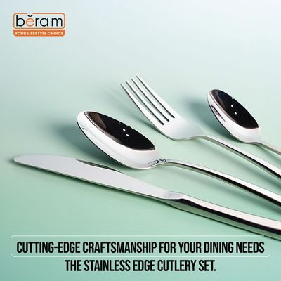 Beram Stainless Edge 304 Stainless Steel Cutlery Set of 16 Pieces
