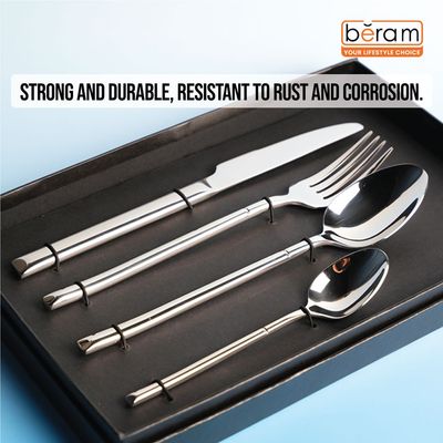 Beram Stainless Gleam 304 Stainless Steel Cutlery Set of 16 Pieces