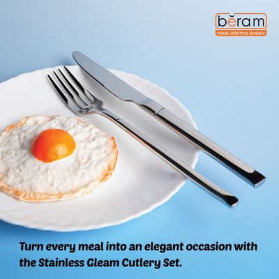 Beram Stainless Gleam 304 Stainless Steel Cutlery Set of 4 Pieces