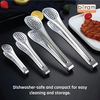 Beram Stainless Steel Tongs, 4 Pieces Set