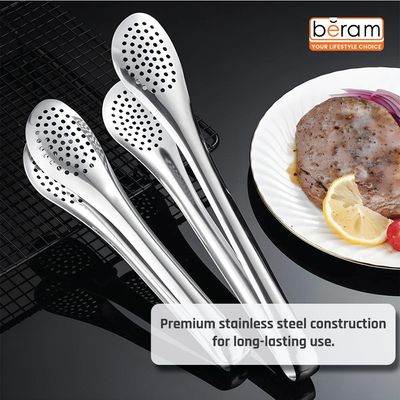 Beram Stainless Steel Tongs, 4 Pieces Set