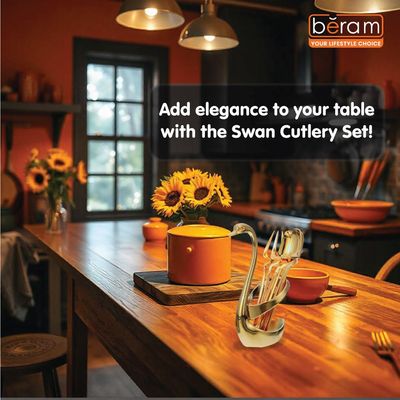 Beram Swan Cutlery Set with Stand