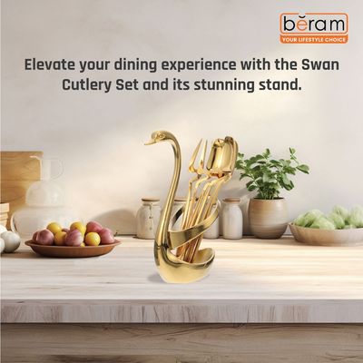 Beram Swan Cutlery Set with Stand