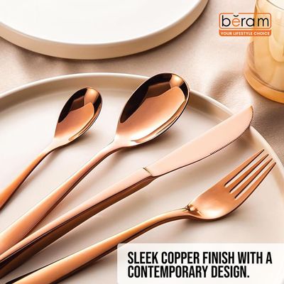 Beram Table Trend in Copper 304 Stainless Steel Cutlery Set of 16 Pieces