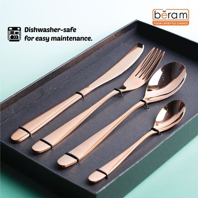 Beram Table Trend in Copper 304 Stainless Steel Cutlery Set of 24 Pieces