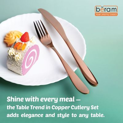 Beram Table Trend in Copper 304 Stainless Steel Cutlery Set of 4 Pieces