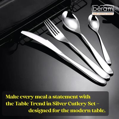 Beram Table Trend in Silver 304 Stainless Steel Cutlery Set of 4 Pieces