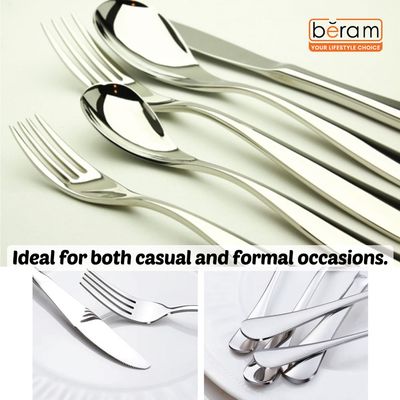Beram Table Trend in Silver 304 Stainless Steel Cutlery Set of 4 Pieces