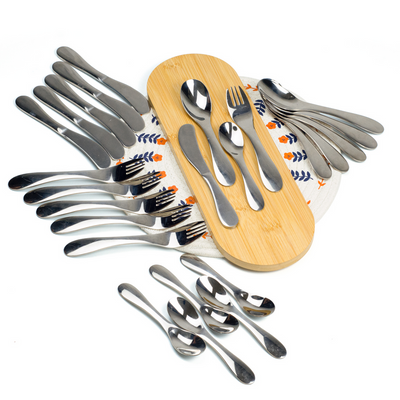 Beram Bitty Bite Silverware 304 Stainless Steel Cutlery Set of 16 Pieces