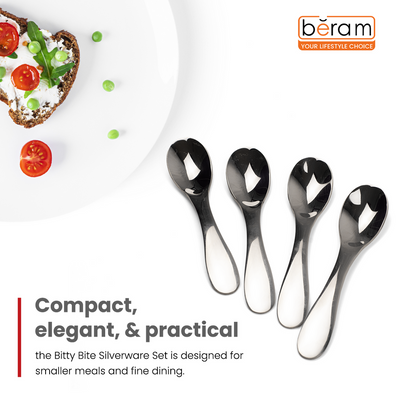 Beram Bitty Bite Silverware 304 Stainless Steel Cutlery Set of 4 Pieces 