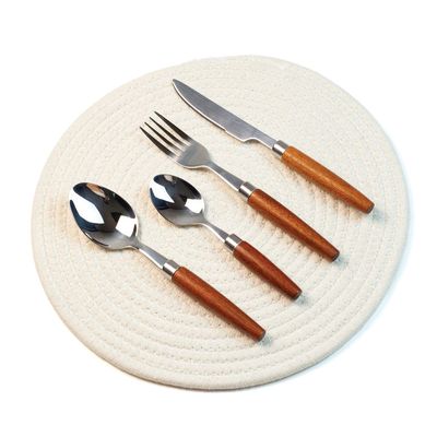 Beram Woodland Steel 304 Stainless Steel Cutlery Set of 24 Pieces