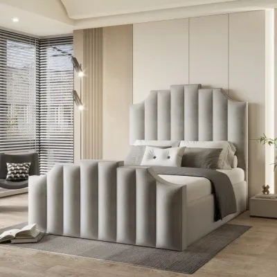 Art W 150 x L 200 Queen Upholstered Deco Bed -Silver With 1-Year Warranty