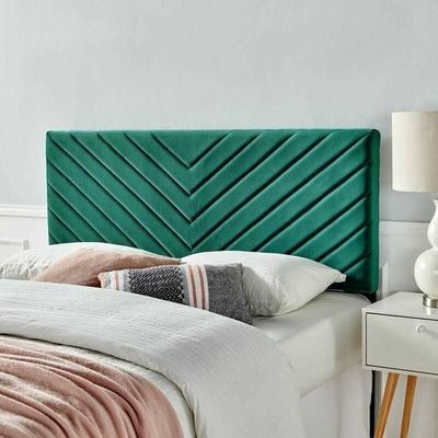 Blake W 90 x L 190 Single Upholstered Bed -Green With 1-Year Warranty