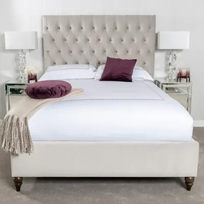 Lily W 90 x L 190 Single Upholstered Chesterfield Bed -White With 1-Year Warranty